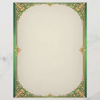En-tête De Lettre Déco simple Art Déco Vert et Or