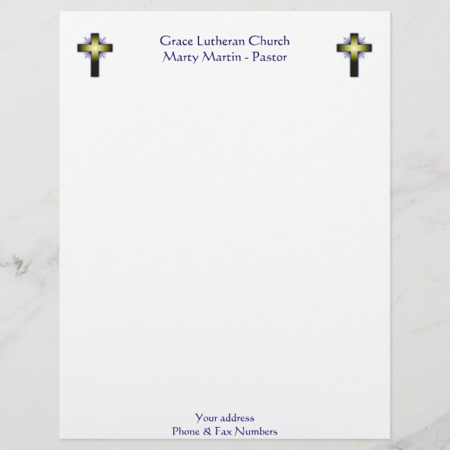 En-tête de lettre d'église ou de pasteur (Devant)