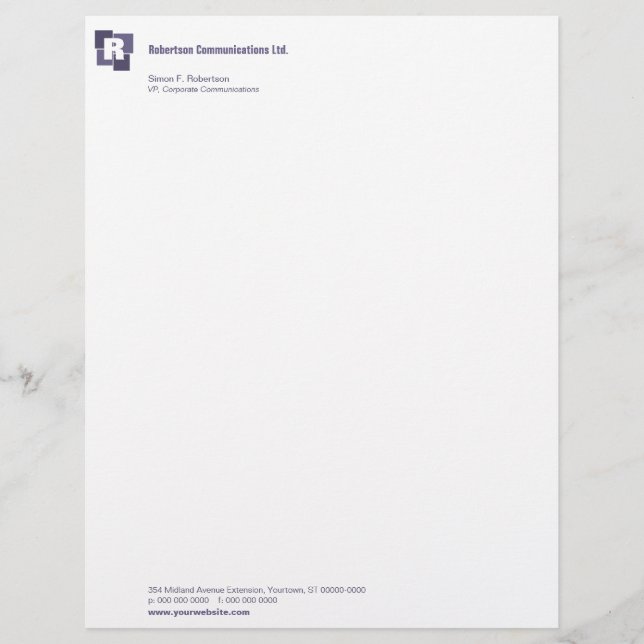 En-tête de lettre d'entreprise de carrés (Devant)