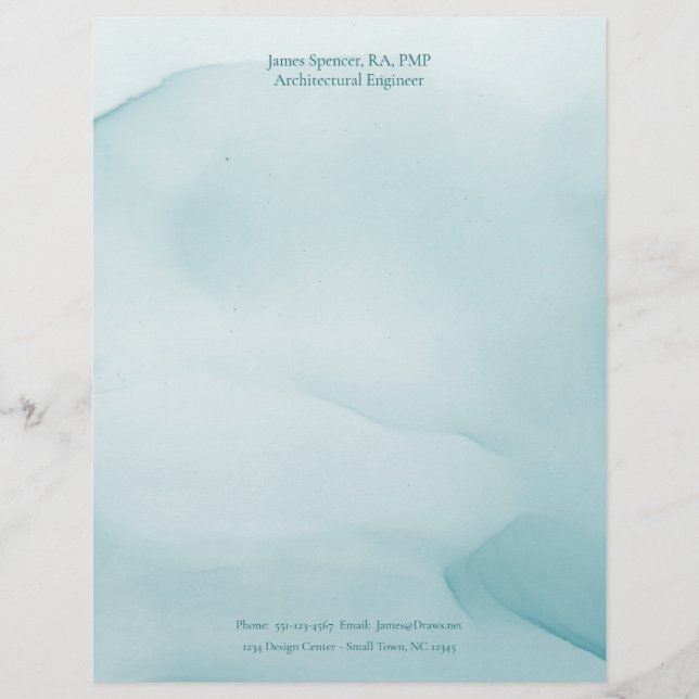 En-tête De Lettre Design moderne d'encre bleue Stationery personnali (Devant)