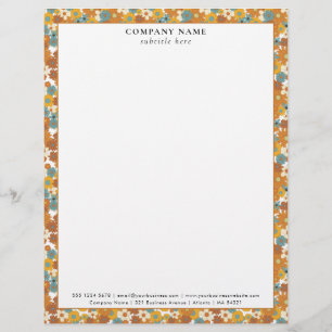 En-tête De Lettre Détails de la société de motif floral rétro modern