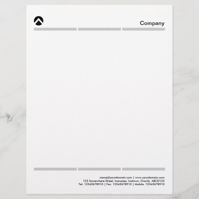 En-tête De Lettre Deux lignes à trois sections - gris 20 pc (Devant)