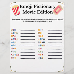 En-tête De Lettre Dictionnaire Emoji – Édition Cinéma Jeu imprimab