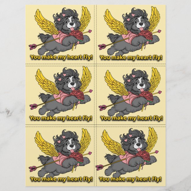 En-tête De Lettre Dog Puppy Classroom Valentine Sheets (Devant)