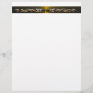 En-tête de lettre Double Dragons d'or