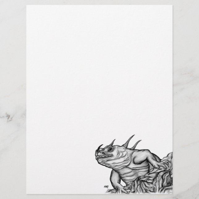 En-tête De Lettre Dragon sur le rocher (Devant)