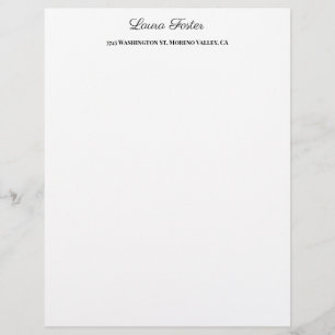 En-tête De Lettre Écriture manuscrite noir blanc élégant minimaliste