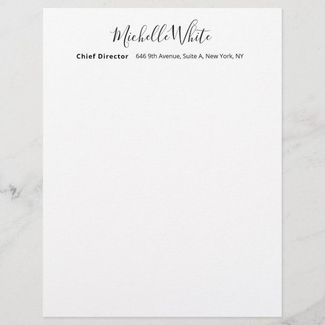 En-tête De Lettre  Élégant Blanc Moderne Professionnel Simple (Devant)