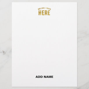 EN-TÊTE DE LETTRE ÉLÉGANT BLANC PERSONNALISABLE MODERNE MARQUE VÉRIF