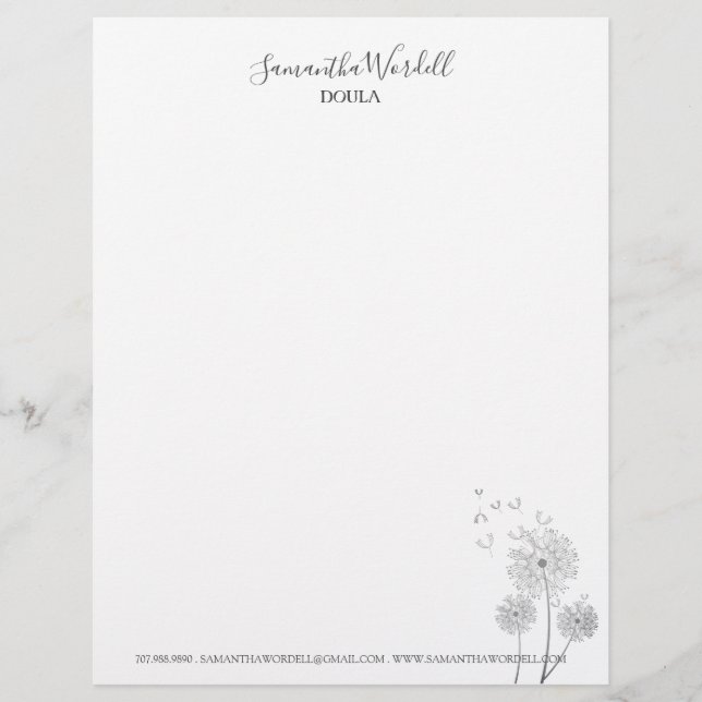 En-tête De Lettre Élégant Coaching de naissance Doula Midwoman Busin (Devant)