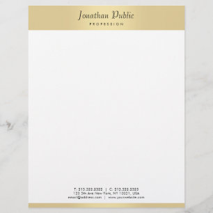 En-tête De Lettre Elégant Faux Gold Moderne Calligraphie Script tend