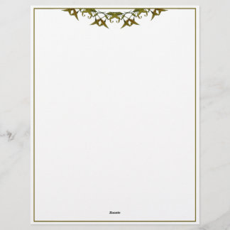 En-tête De Lettre Élégant feuille vert