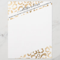 Elegant Gold White Leopard Cheetah Animal Print