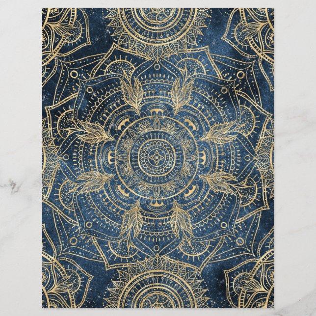En-tête De Lettre Elégant Mandala Blue Whimsy Design (Devant)