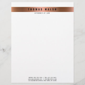 En-tête De Lettre Elegant Modern Copper and Gold lines Letterhead