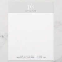 Élégant moderne gris clair minimaliste Monogramme