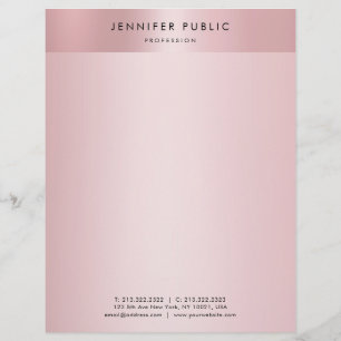 En-tête De Lettre Élégant Rose minimaliste Gold Modern Modèle