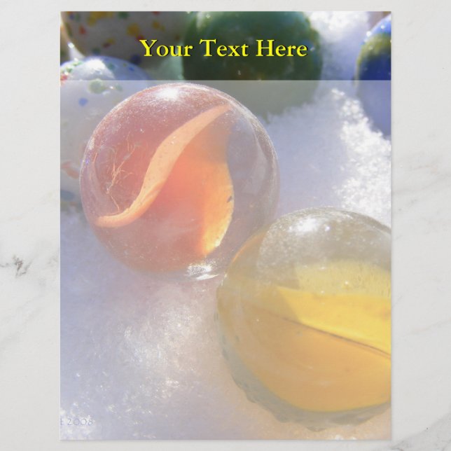 En-tête de lettre en marbre de verre (Devant)