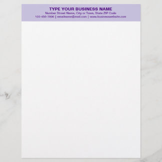 En-tête De Lettre En-tête centre aligné et violet monochrome