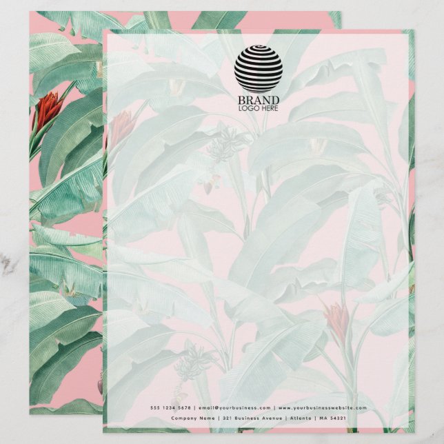 En-tête De Lettre En-tête professionnel du logo commercial tropical (Devant / Derrière)