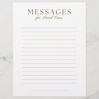 En-tête De Lettre End-of-Life Letter to Loved Ones