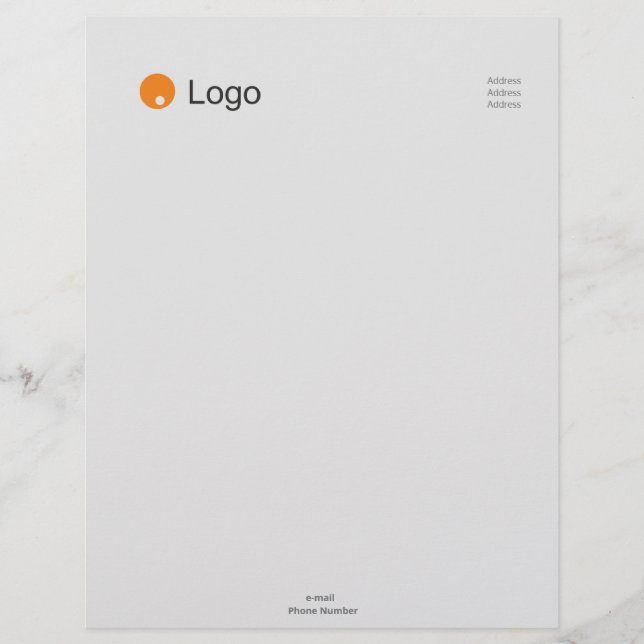 En-tête De Lettre Entreprise gris simple (Devant)