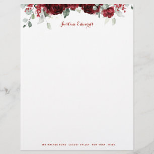 En-tête De Lettre Epiphanie de pivoine rouge 