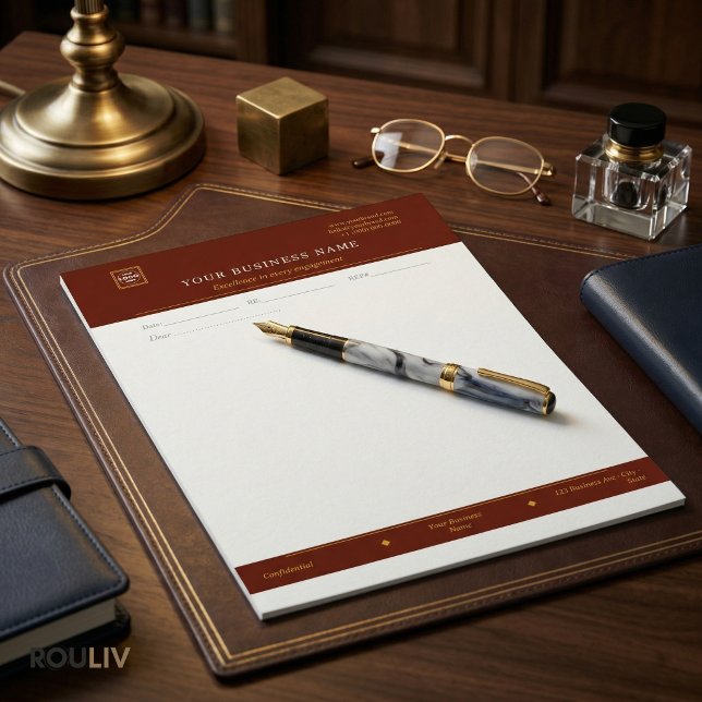 En-tête de lettre exécutif Navy Or | Entreprise de (Gold Navy Executive Letterhead | Luxury Business Stationery)
