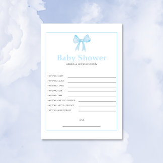 En-tête De Lettre Faire-part de Baby Shower Bleu Espoirs & Vœux pour