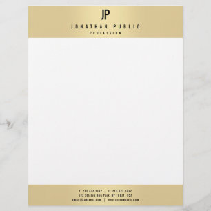 En-tête De Lettre Faux Gold Élégant Monogramme Glamor Moderne