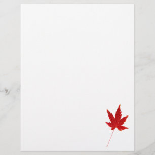 En-tête De Lettre Feuille d'automne simple rouge