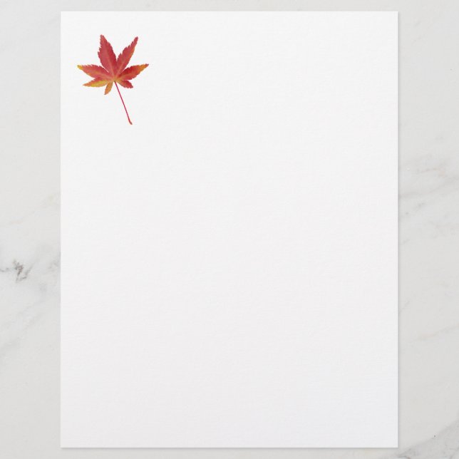 En-tête De Lettre Feuille d'automne simple rouge (Devant)