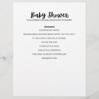 En-tête De Lettre Feuille de réponses au jeu d'emoji Baby Shower