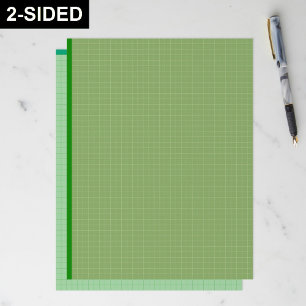 En-tête De Lettre Feuilles de papier graphique à grille vert foncé (
