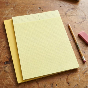 En-tête De Lettre Feuilles de papier millimétré jaune à grille vierg