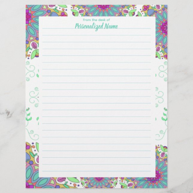 En-tête De Lettre Finesse florale liée (Devant)