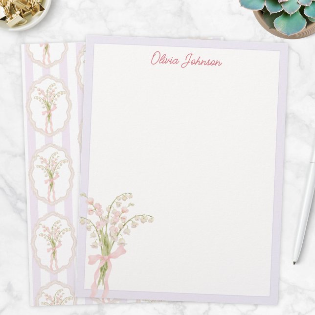 En-tête De Lettre Fleur de Lys en aquarelle monogrammée (Créateur téléchargé)