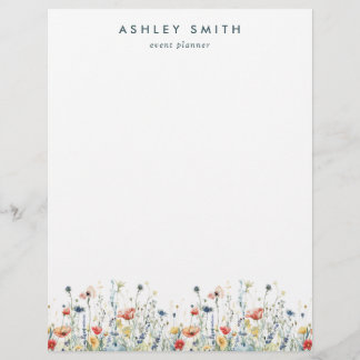 En-tête De Lettre Fleur Sauvage Vibrante