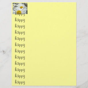 En-tête de lettre fleurs de marguerite blanche heu
