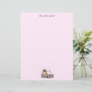 En-tête De Lettre Fleurs et papeterie à vélo