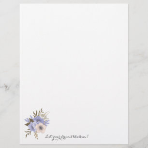 En-tête De Lettre Fleurs, Que Vos Rêves S'Enflamment ! Papeterie