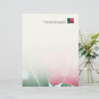 En-tête de lettre Fleurs roses