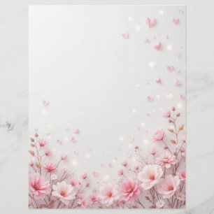 En-tête De Lettre Floral arrière - plan pour une lettre papier, pour