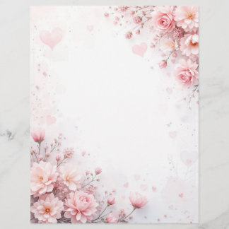 En-tête De Lettre Floral arrière - plan pour une lettre papier, pour