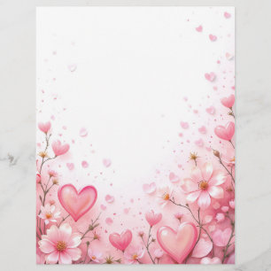 En-tête De Lettre Floral arrière - plan pour une lettre papier, pour