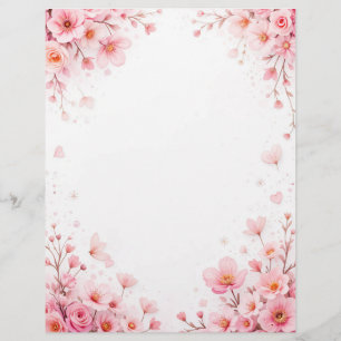 En-tête De Lettre Floral arrière - plan pour une lettre papier, pour