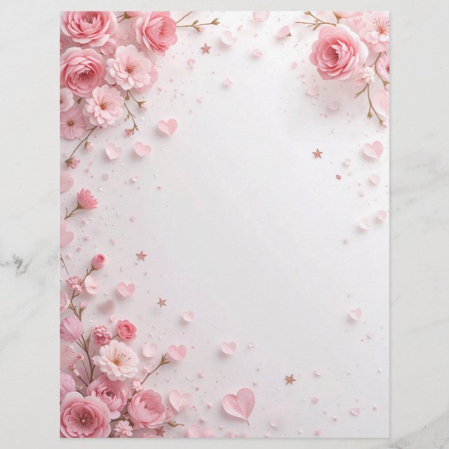 En-tête De Lettre Floral arrière - plan pour une lettre papier, pour (Devant)