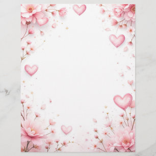 En-tête De Lettre Floral arrière - plan pour une lettre papier, pour