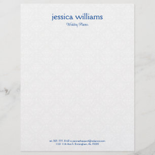 En-tête De Lettre Fond de damas blancs avec typographie bleue