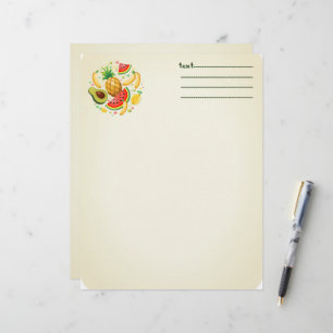 En-tête De Lettre Fruits d'été frais Motif